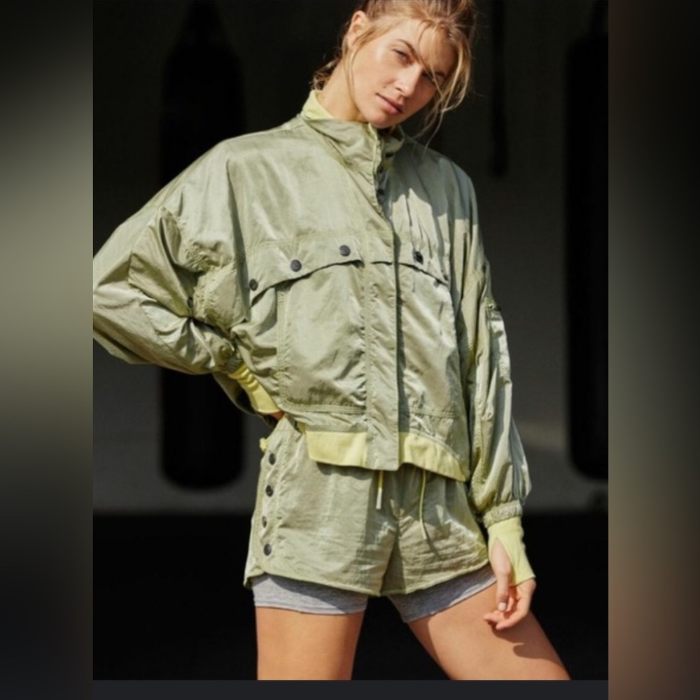 Free People Movement Opal Green Zip Up Jacket